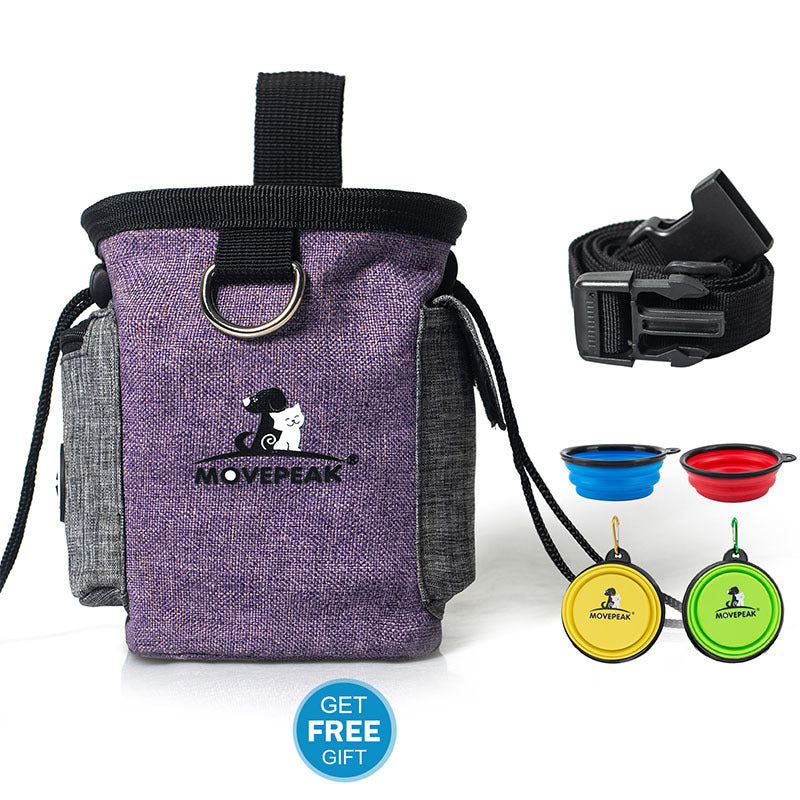 KFX-4987965 Adjustable Portable Pet Training Snack Bag with Multi-Pocket Design and Durable Waterproof Fabric