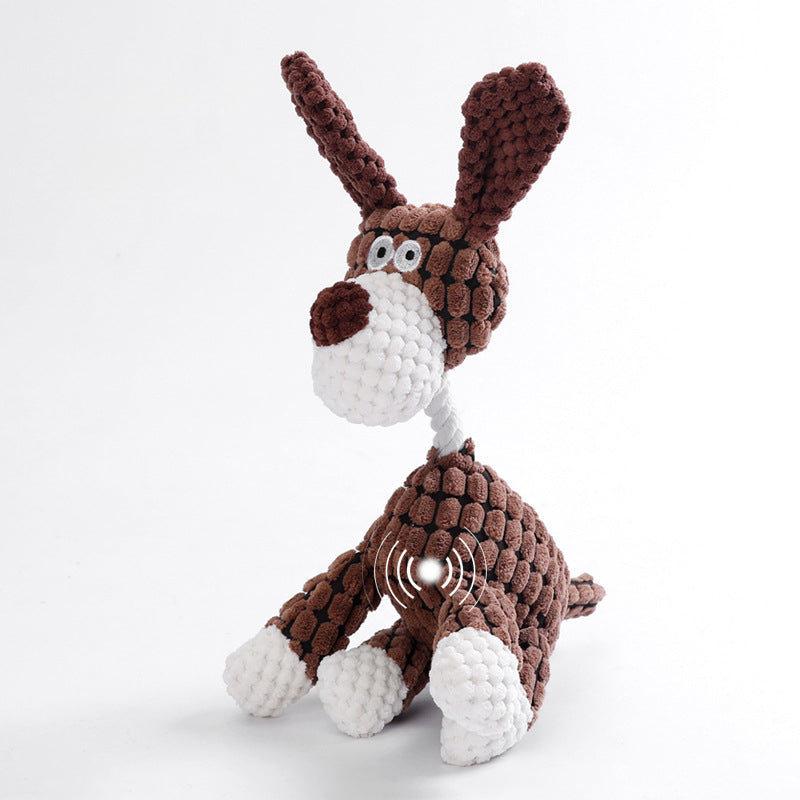 KFX-4991165 Interactive Plush Dog Toy with Squeaker and Teeth Cleaning Features for Small and Large Dogs