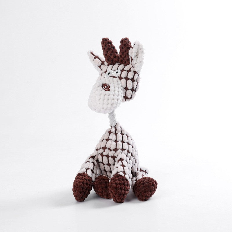 KFX-4991165 Interactive Plush Dog Toy with Squeaker and Teeth Cleaning Features for Small and Large Dogs