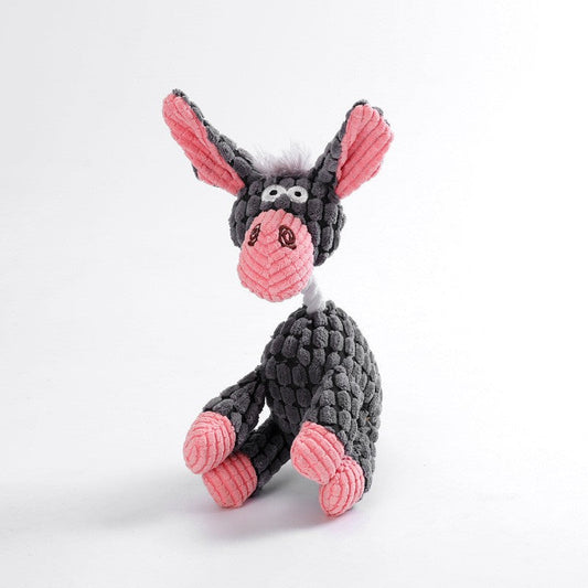 KFX-4991165 Interactive Plush Dog Toy with Squeaker and Teeth Cleaning Features for Small and Large Dogs