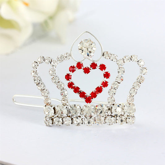 KFX-5040573 Rhinestone Crown Hair Clip for Dogs and Cats - Princess Style Barrettes