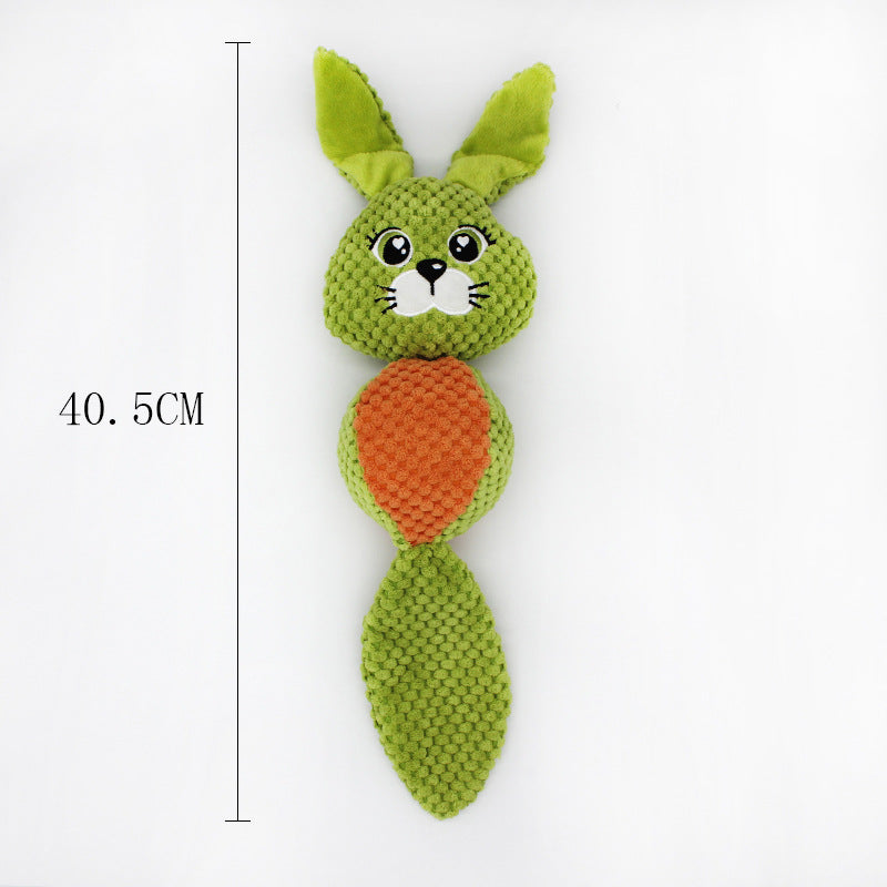 KFX-5089469 Plush Chew Toy for Dogs - Cute Rabbit, Squirrel, Fox & Raccoon Designs