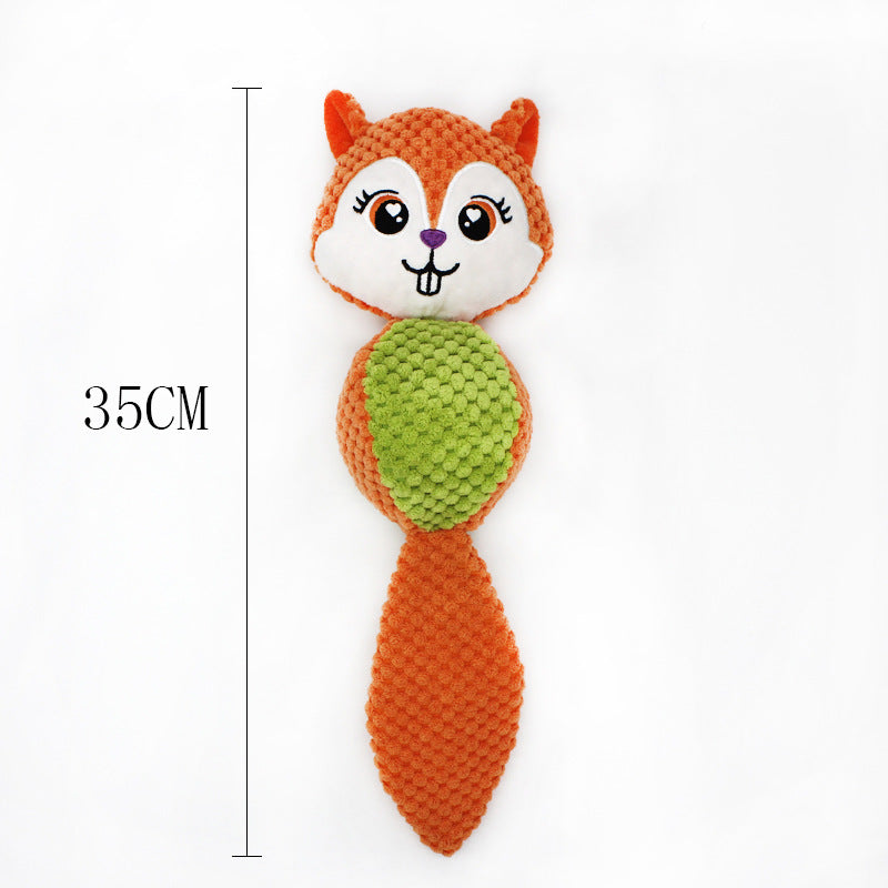 KFX-5089469 Plush Chew Toy for Dogs - Cute Rabbit, Squirrel, Fox & Raccoon Designs