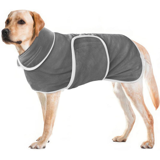 KFX-5100989 Super Absorbent Dog Bathrobe Towel Pajamas for Medium to Large Dogs