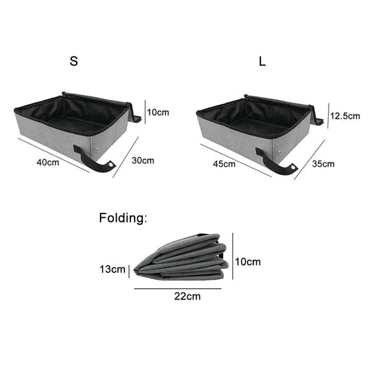 KFX-5131965 Foldable Waterproof Cat Litter Box with Lid - Available in Three Sizes