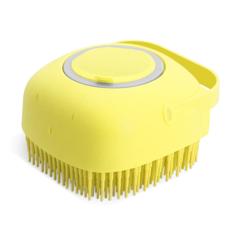 KFX-5170109 Silicone Dog Shampoo Massager Brush for Gentle Cleansing and Massage - Compact Shower Scrubber for Short Hair Pets