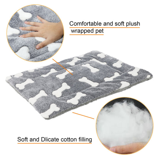 KFX-5235645 Self-Warming Reversible Pet Sleeping Mat for Dogs and Cats – Soft Coral Velvet Dog Bed, Machine Washable, Non-Slip Crate Pad