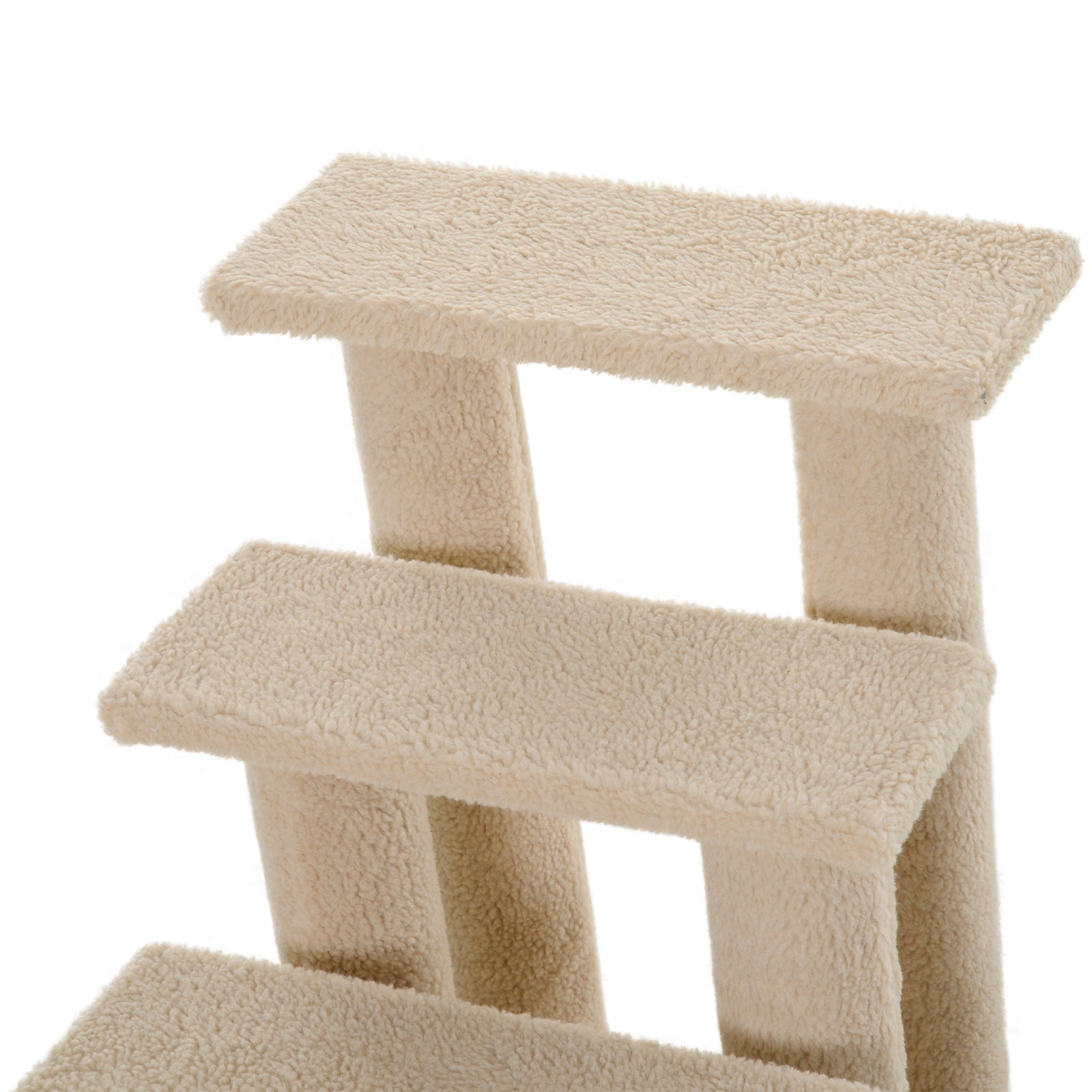KFX-5241405 4-Step Multi-Level Carpeted Cat Scratching Post and Pet Stairs for Senior and Recovering Cats