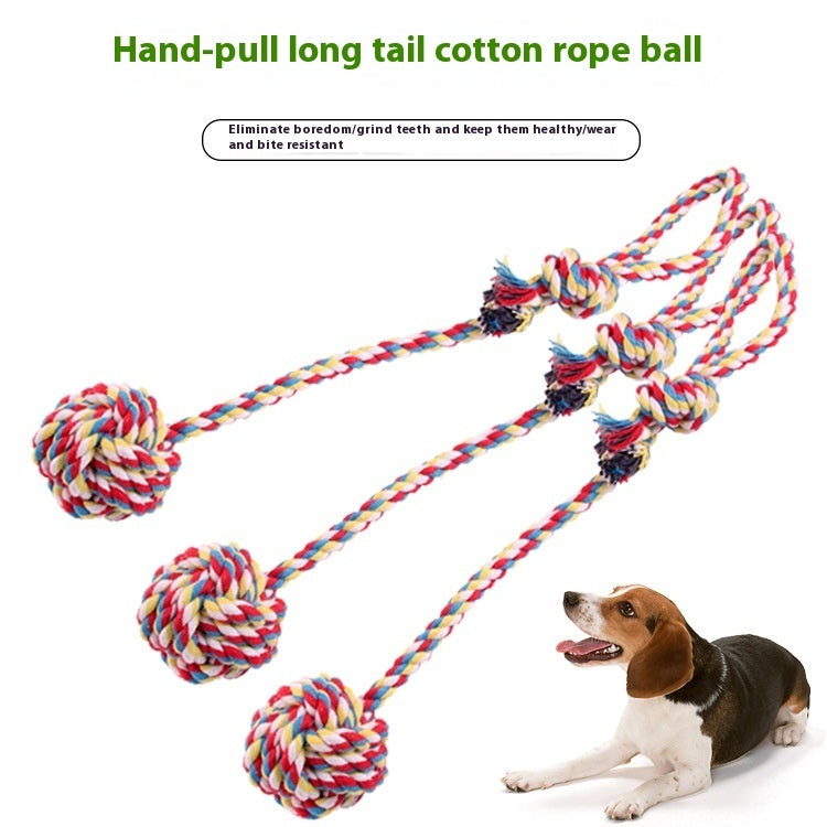KFX-5306301 Durable Cotton Rope Toy with Ball for Interactive Pet Play