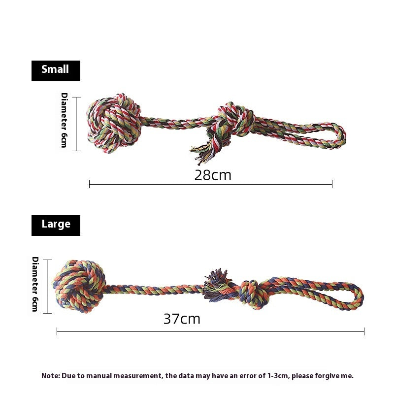 KFX-5306301 Durable Cotton Rope Toy with Ball for Interactive Pet Play