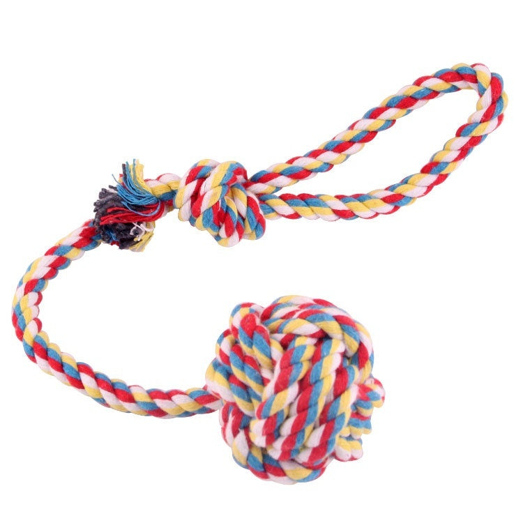 KFX-5306301 Durable Cotton Rope Toy with Ball for Interactive Pet Play