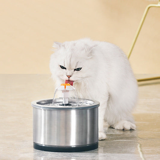 KFX-5315261 Stainless Steel Detachable Cat and Dog Drinking Fountain with USB Adapter