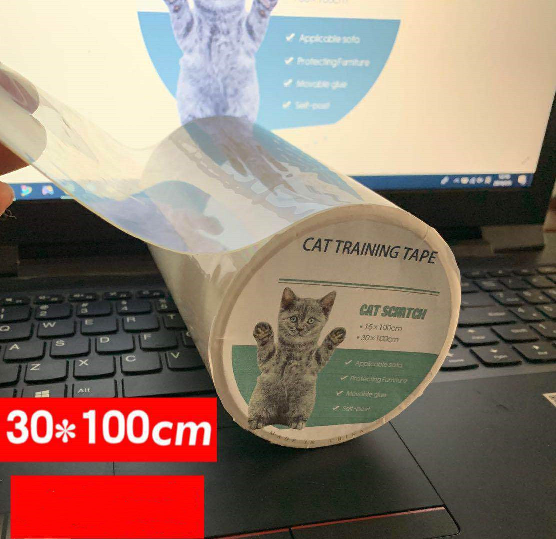 KFX-5417661 Transparent PVC Cat Scratch Stickers for Biting Fun - 15x100cm & 30x100cm Sizes Available
