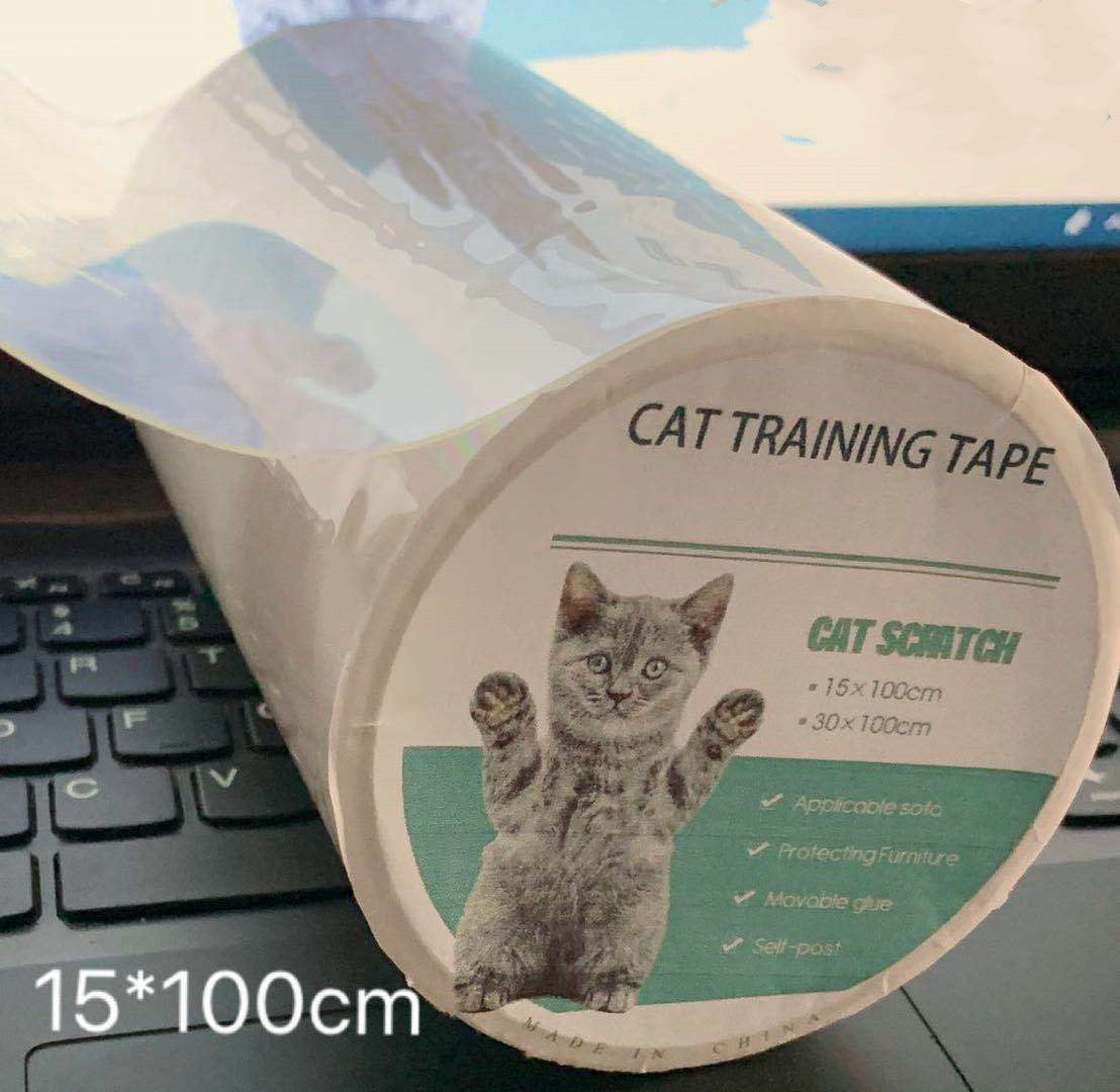 KFX-5417661 Transparent PVC Cat Scratch Stickers for Biting Fun - 15x100cm & 30x100cm Sizes Available