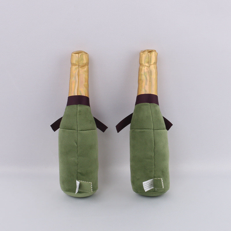 KFX-5515453 Plush Beer Bottle Toy for Dogs - Soft Crystal Super Breathable Cloth, PP Cotton Filling