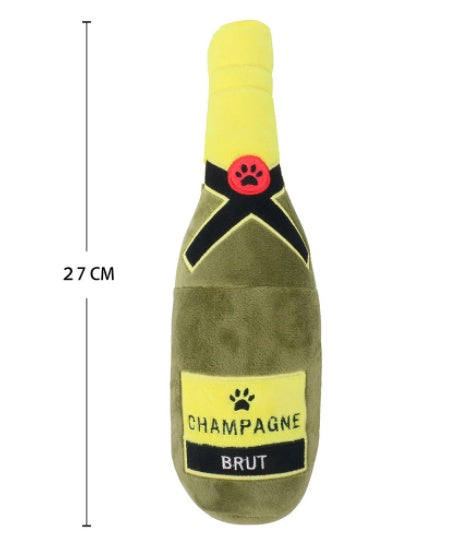 KFX-5515453 Plush Beer Bottle Toy for Dogs - Soft Crystal Super Breathable Cloth, PP Cotton Filling