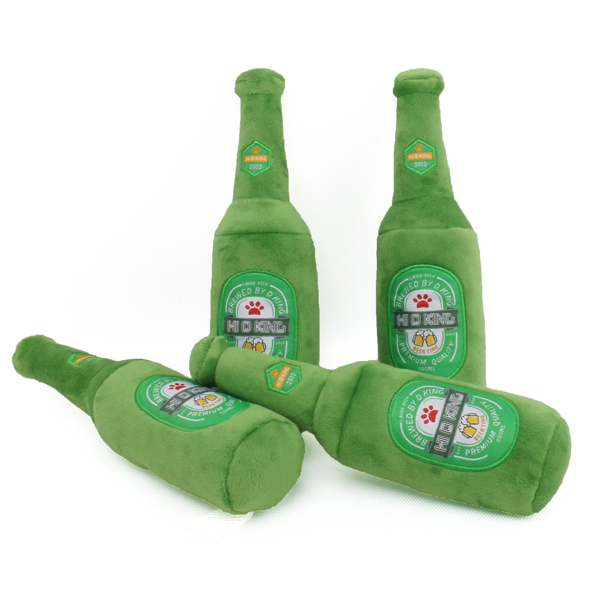 KFX-5515453 Plush Beer Bottle Toy for Dogs - Soft Crystal Super Breathable Cloth, PP Cotton Filling