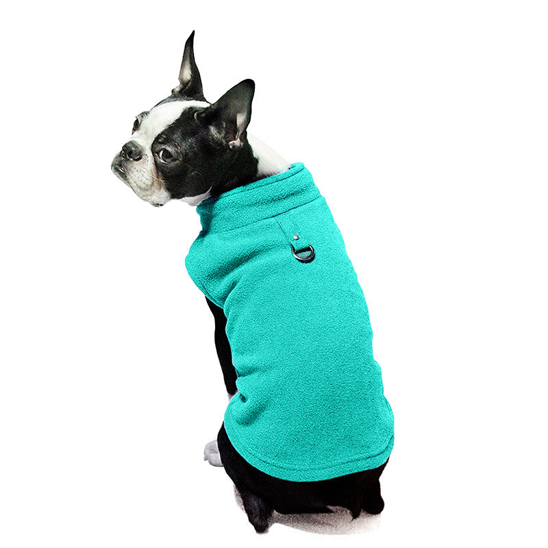 KFX-5543869 Fluffy Polar Fleece Dog Hoodie - Warm Solid Color Sweater for Small to Medium Dogs