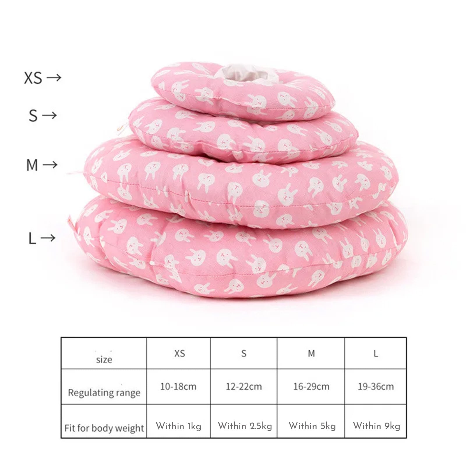 KFX-5550525 Adjustable Soft Pet Recovery Collar for Dogs and Cats - Donut Shape Elizabethan Protective Cone for Wound Healing