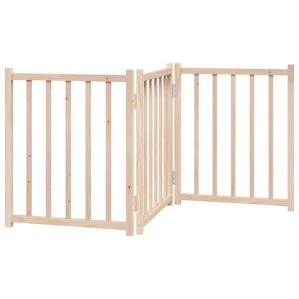 KFX-5565117 Foldable 3-Piece Dog Gate, 150 cm, Solid Fir Wood, Easy Install, Durable Design
