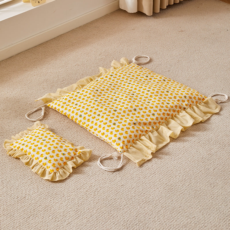 KFX-5614269 All-Season Wooden Dog Bed with Individual Bedding Designs for Medium and Large Pets