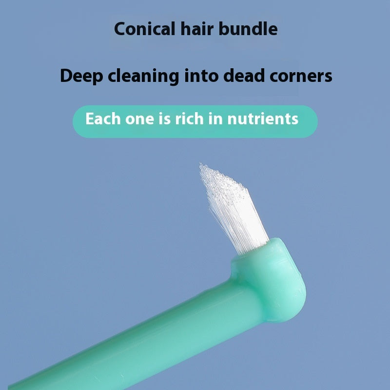 KFX-5666749 Soft-Fur Pet Toothbrush in Red, Blue, Green, and Yellow - Gentle Cleaning Essential