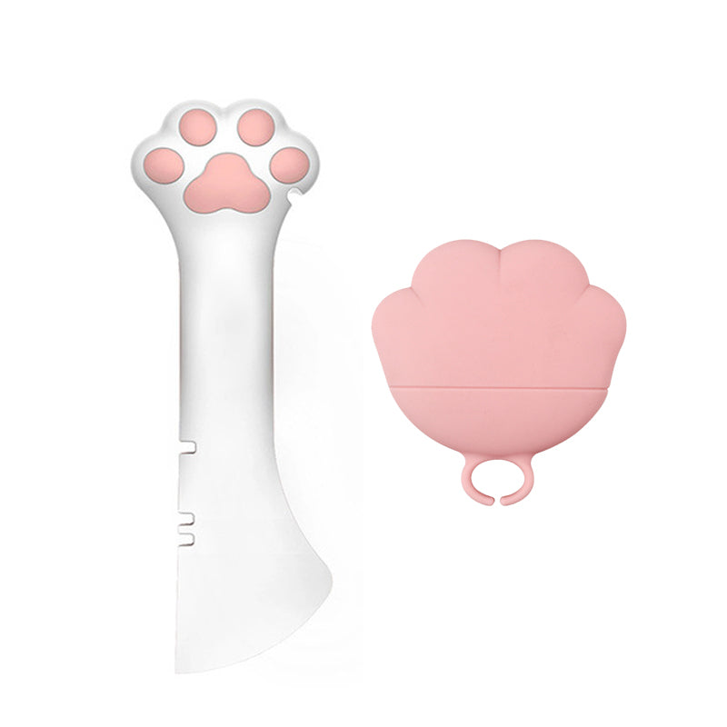 KFX-5727165 Multifunctional Pet Food Spoon and Can Opener for Cats and Dogs, Silicone Scoop and Lid Set