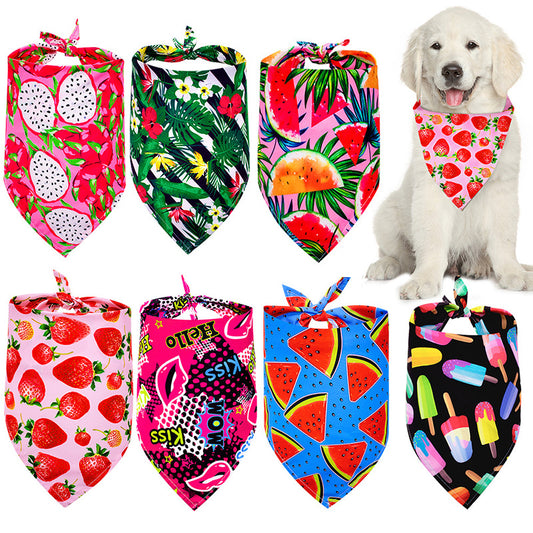 KFX-5757245 Summer Fruit Triangle Drool Towel for Dogs in Various Colors