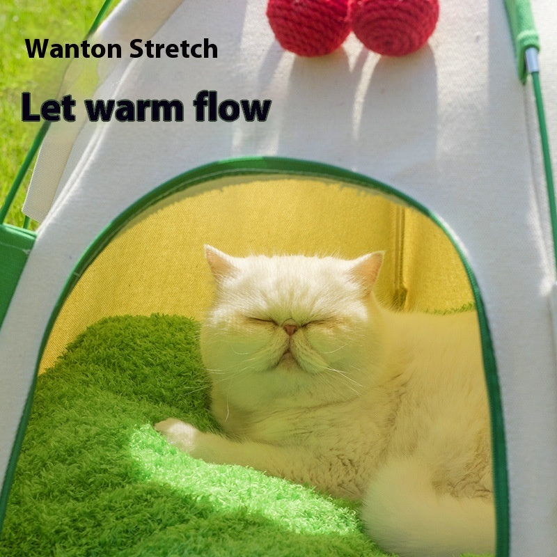 KFX-5778109 Dome Cat Nest Tent for All Seasons - Cozy Cloth Pet Bed for Cats and Dogs