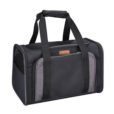 KFX-5791677 Expandable Breathable Cat Carrying Bag with Detachable Shoulder Strap and Internal Pet Mat