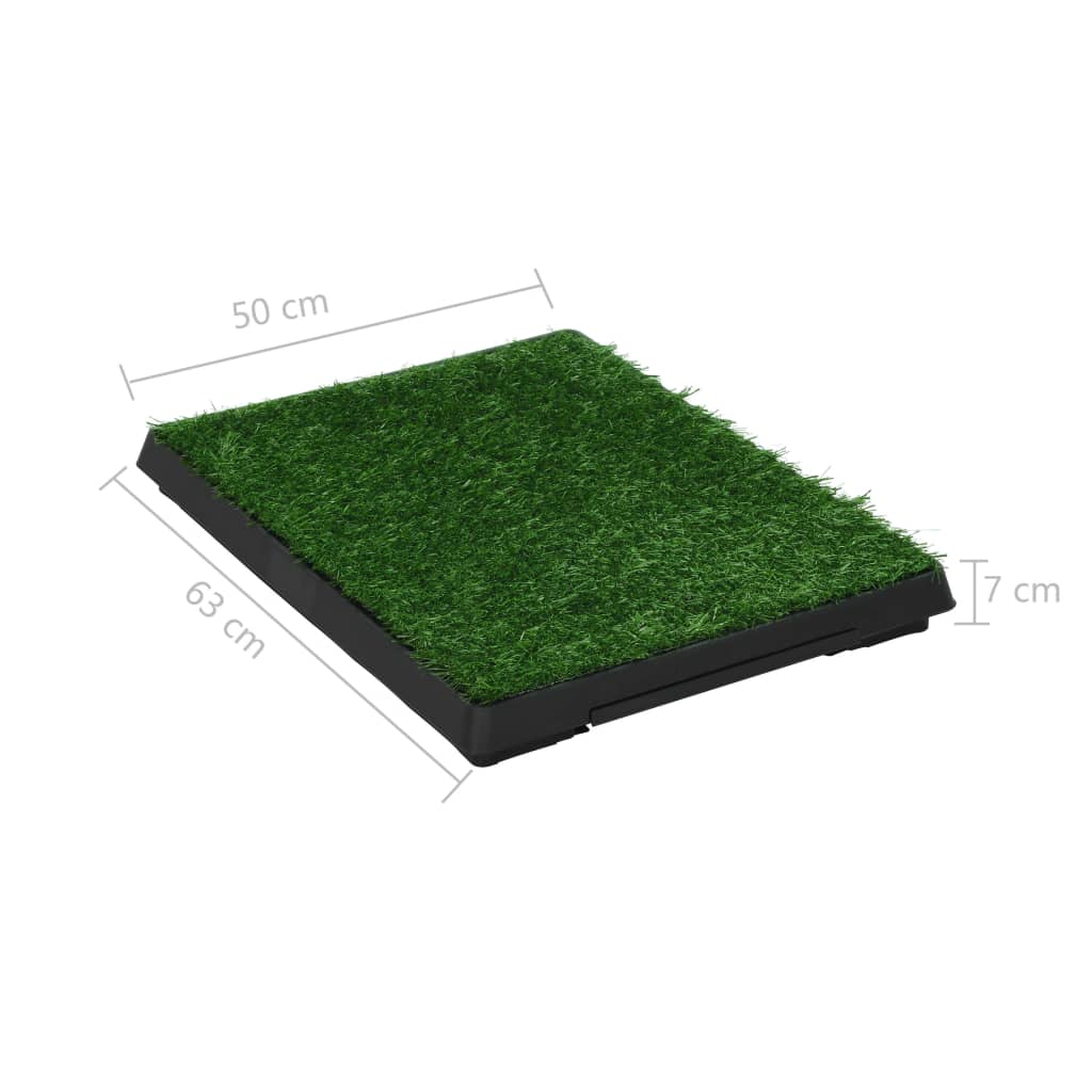 KFX-5810877 Pet Toilet with Artificial Grass Mat and Removable Tray for Easy Cleanup - 63x50 cm