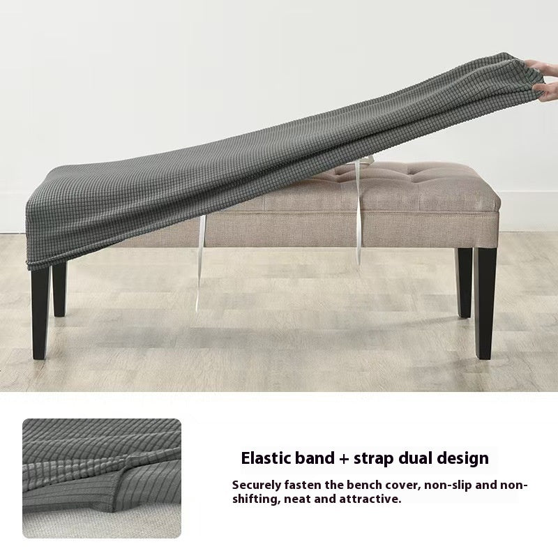 KFX-5876413 Plush Household Adjustable Stretch Chair Cover - Non-slip, Dustproof, Various Colors Available