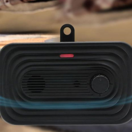 KFX-5929533 Outdoor Waterproof Ultrasonic Dog Bark Stopper, Automatic, Black Plastic