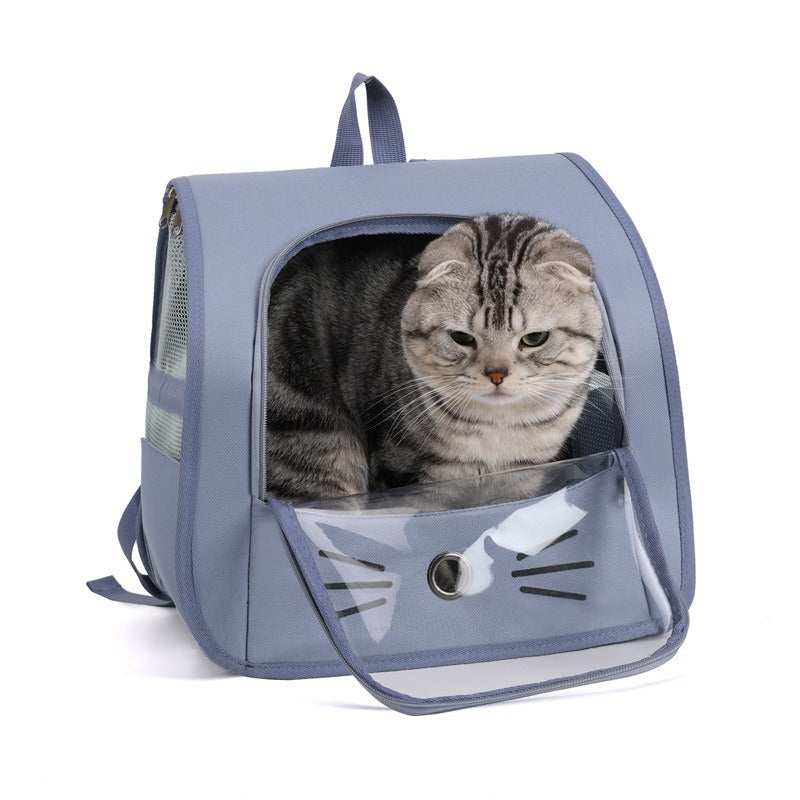 KFX-5955517 Breathable Oxford Fabric Cat Carrier Backpack for Dogs and Cats - Portable Transport Bag