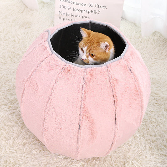 KFX-5958333 Winter Cat Bed Mat - Closed Deep Sleep Design, Universal Size 72x50x7cm, Plush Felt Material, 800g