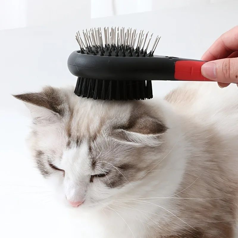 KFX-6035901 Double-Sided Pet Grooming Brush and Comb for Shedding and Dirt Removal