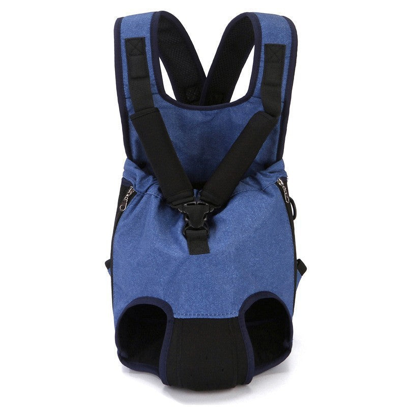 KFX-6036541 Foldable Canvas Pet Backpack with Mesh Design - Multi-Color Options Available