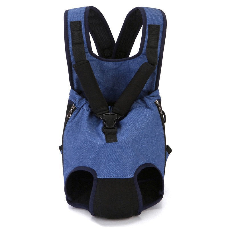 KFX-6036541 Foldable Canvas Pet Backpack with Mesh Design - Multi-Color Options Available