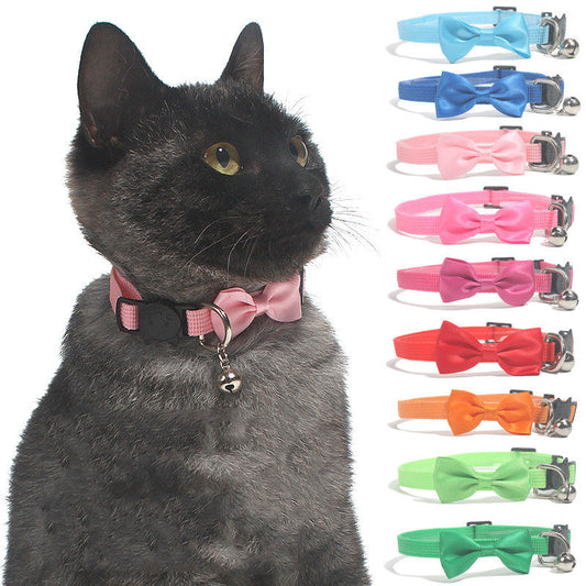 KFX-6042045 Nylon Pet Tie Collar with Bell - Available in Various Colors for Cats