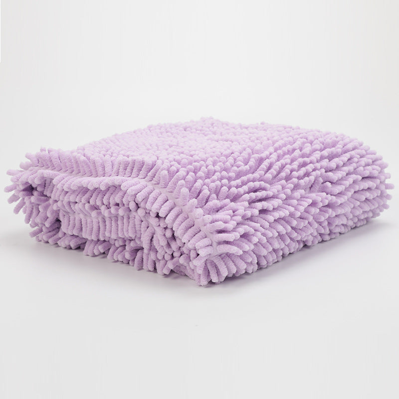 KFX-6051261 Chenille Pet Absorbent Towel - Available in Purple, Pink, and Blue in Multiple Sizes