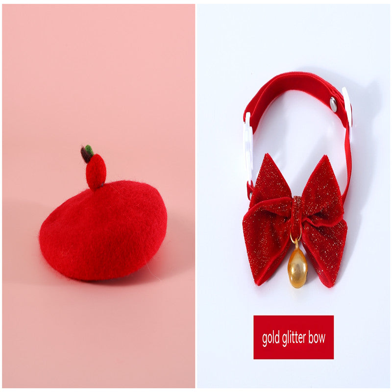 KFX-6121917 Princess Style Pet Wool Cartoon Hats for Winter - Multiple Colors Available