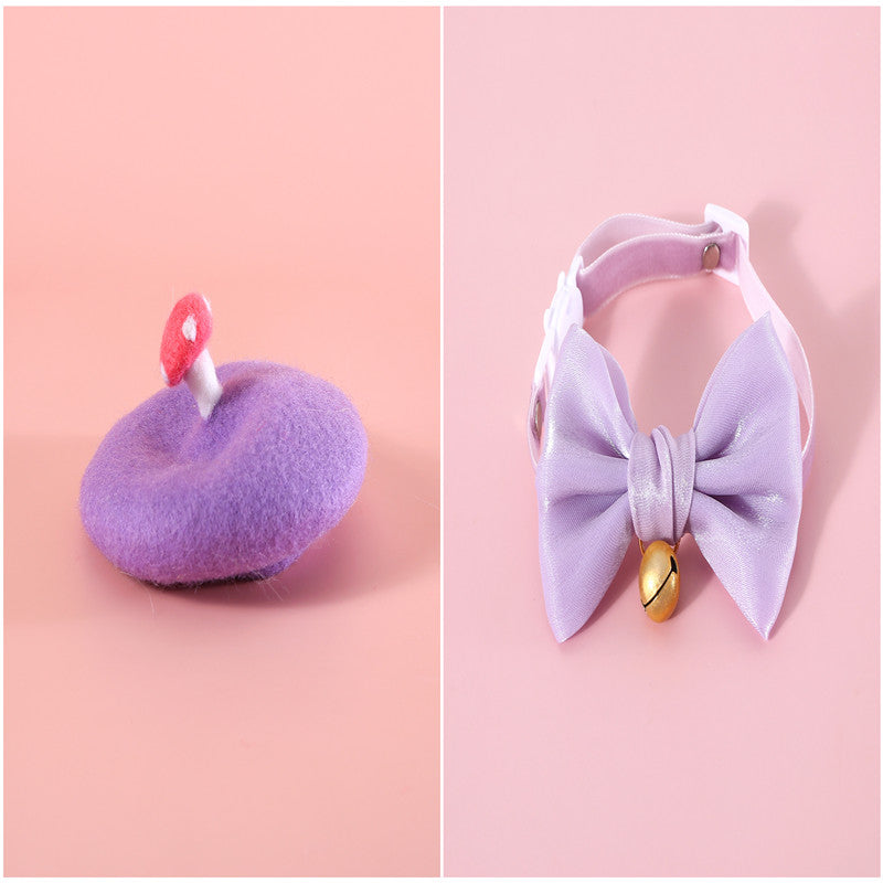 KFX-6121917 Princess Style Pet Wool Cartoon Hats for Winter - Multiple Colors Available