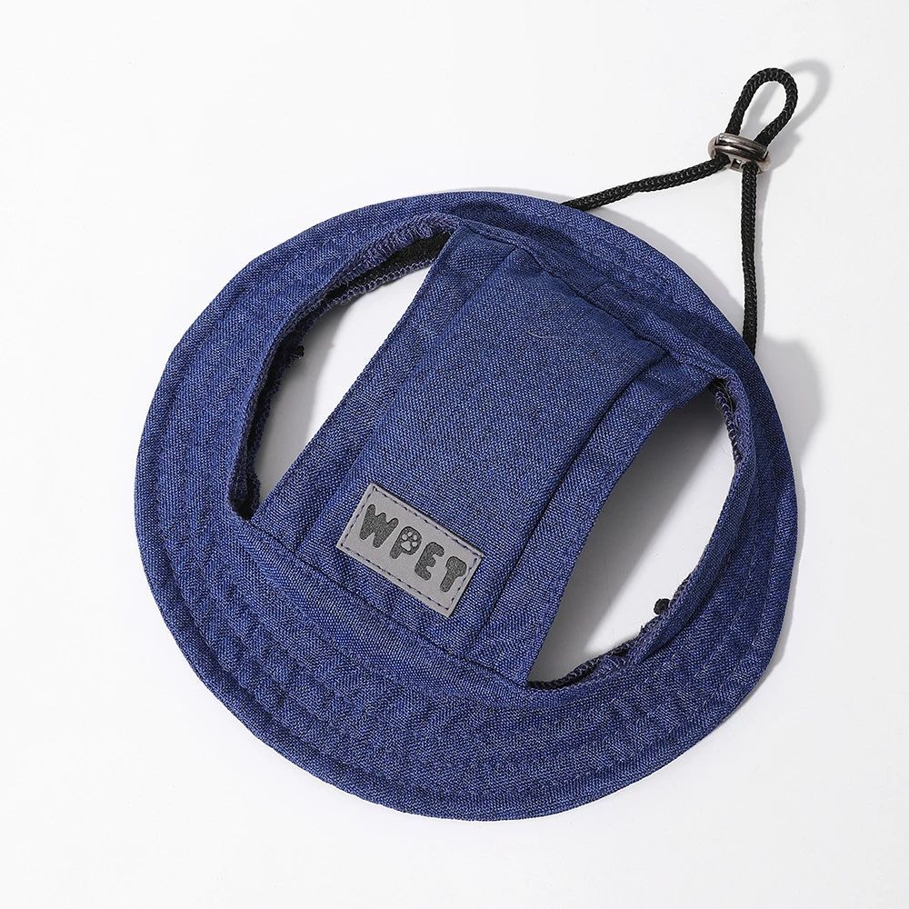KFX-6154685 Denim Sun Visor Cap for Dogs and Cats with Adjustable Ear Holes