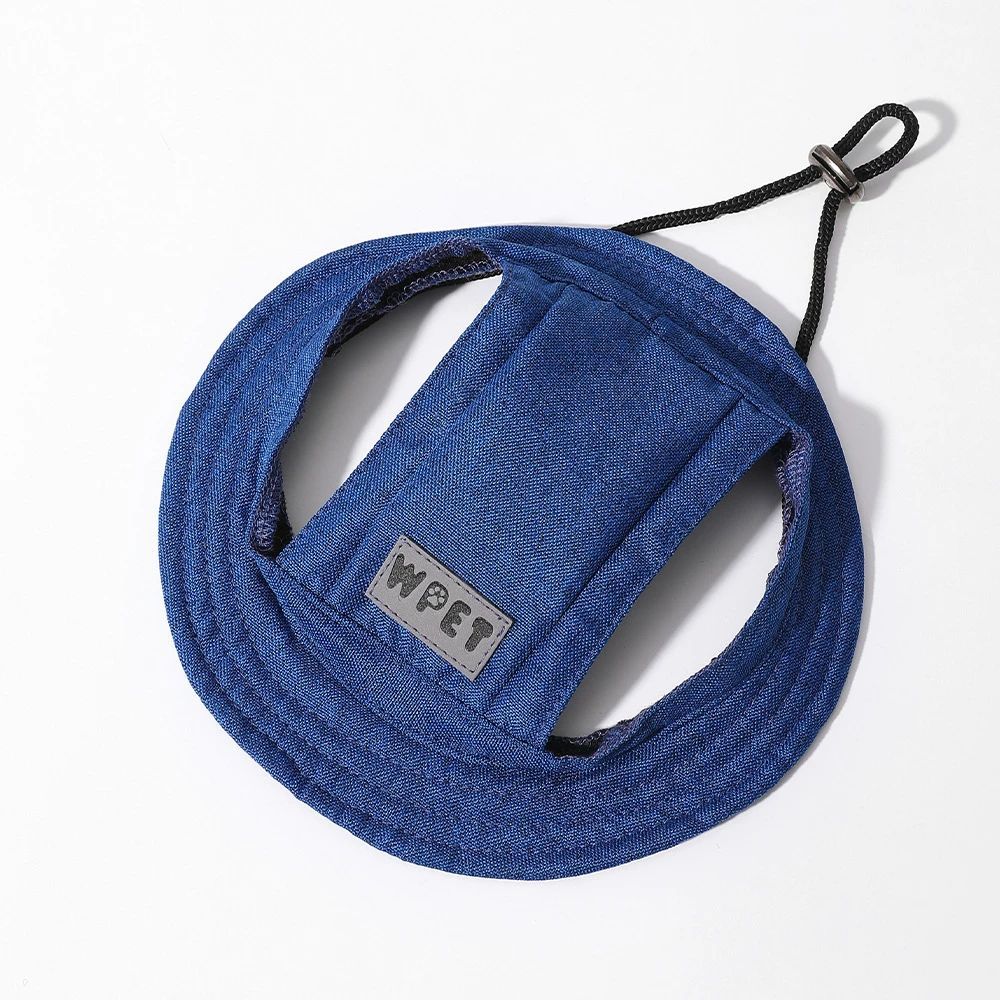 KFX-6154685 Denim Sun Visor Cap for Dogs and Cats with Adjustable Ear Holes