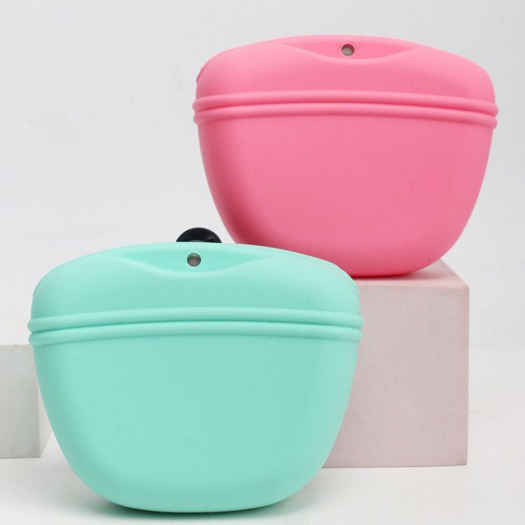 KFX-6218685 Portable Dog Training Waist Bag for Treats and Snacks - Lightweight Silicone Food Storage Pouch