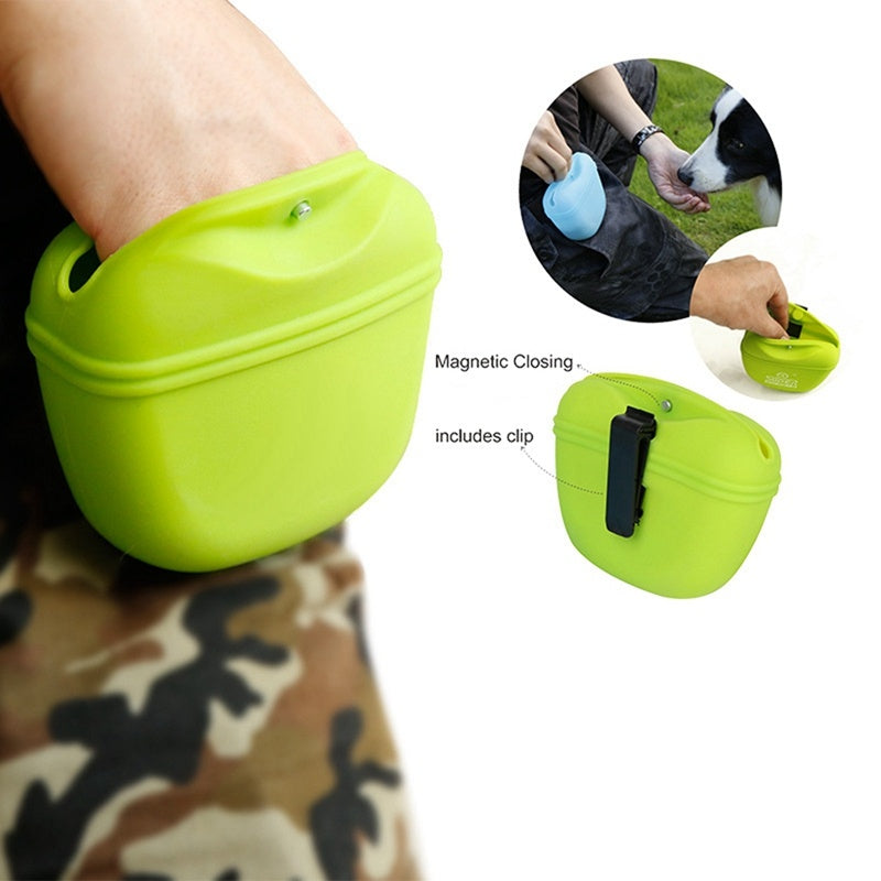 KFX-6218685 Portable Dog Training Waist Bag for Treats and Snacks - Lightweight Silicone Food Storage Pouch
