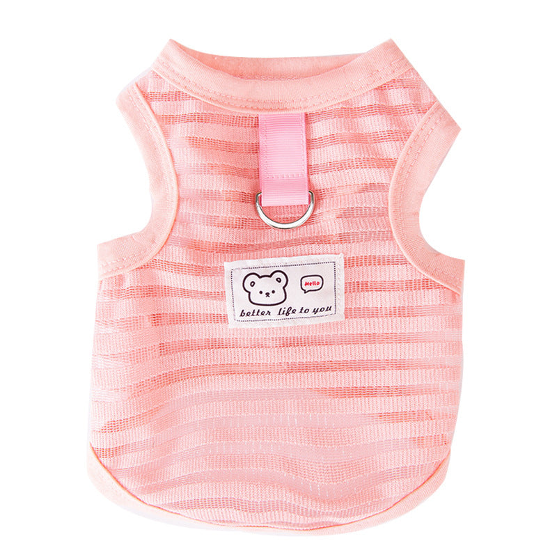 KFX-6253757 Non-Stuffy Two-Leg Pet Coat in Oli Pink and Leo Black for Small to Medium Dogs