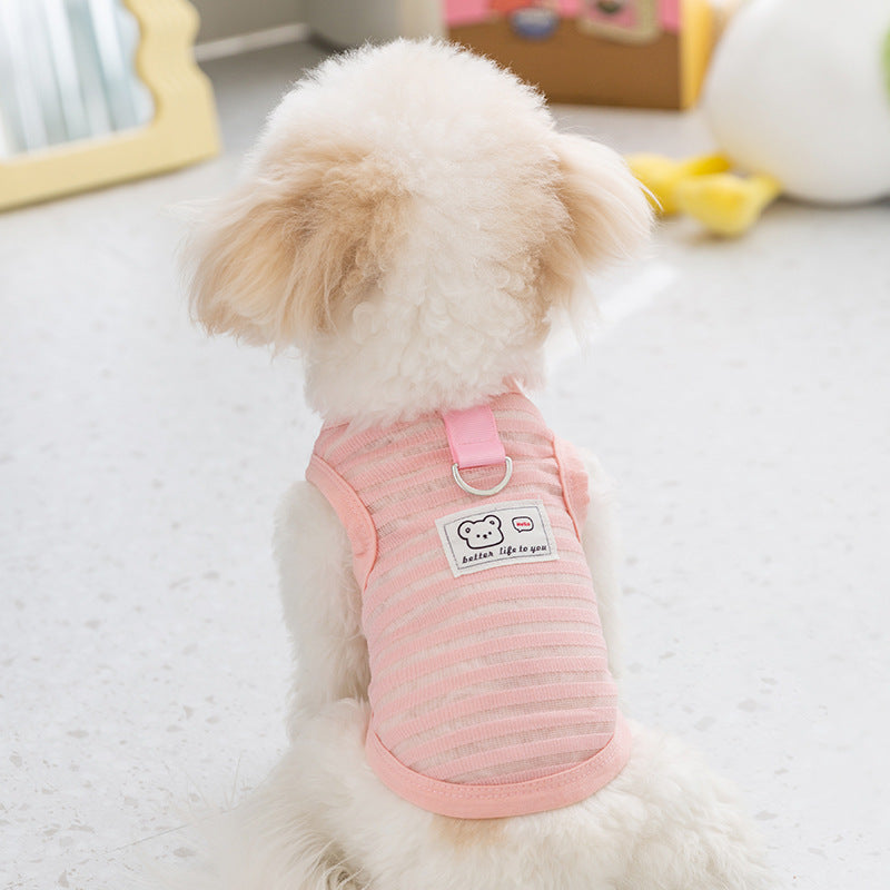 KFX-6253757 Non-Stuffy Two-Leg Pet Coat in Oli Pink and Leo Black for Small to Medium Dogs
