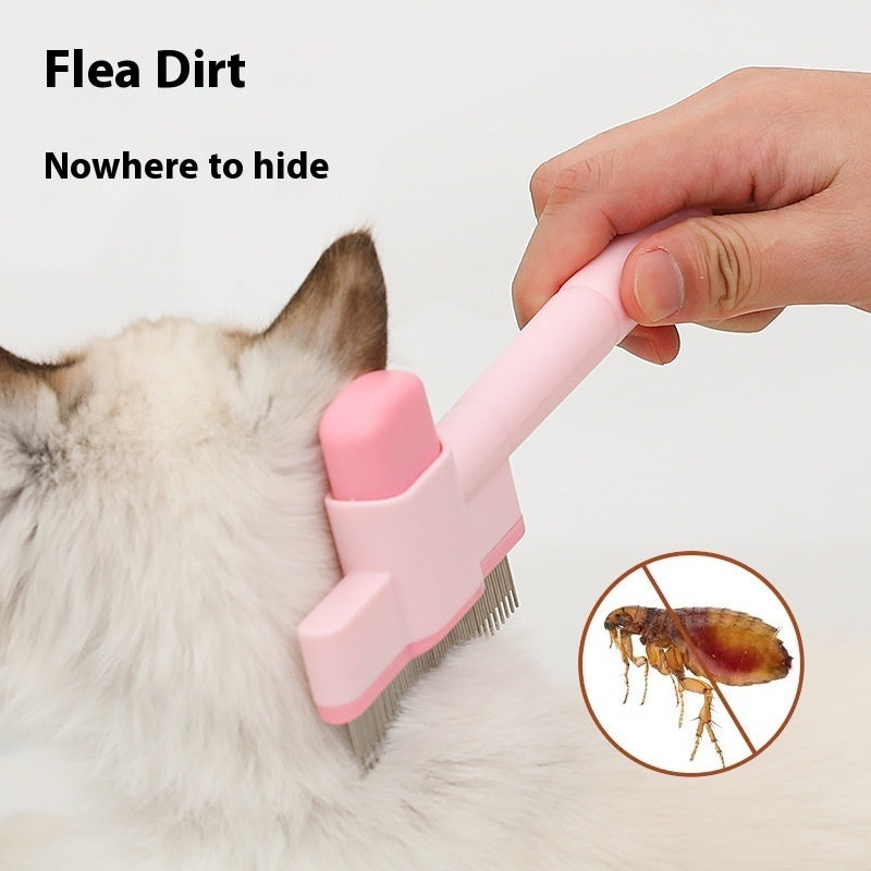 KFX-6269629 Pet Comb for Dogs and Cats - Flea Removal Dense Gear with ABS and Stainless Steel Construction in Sky Blue and Pink