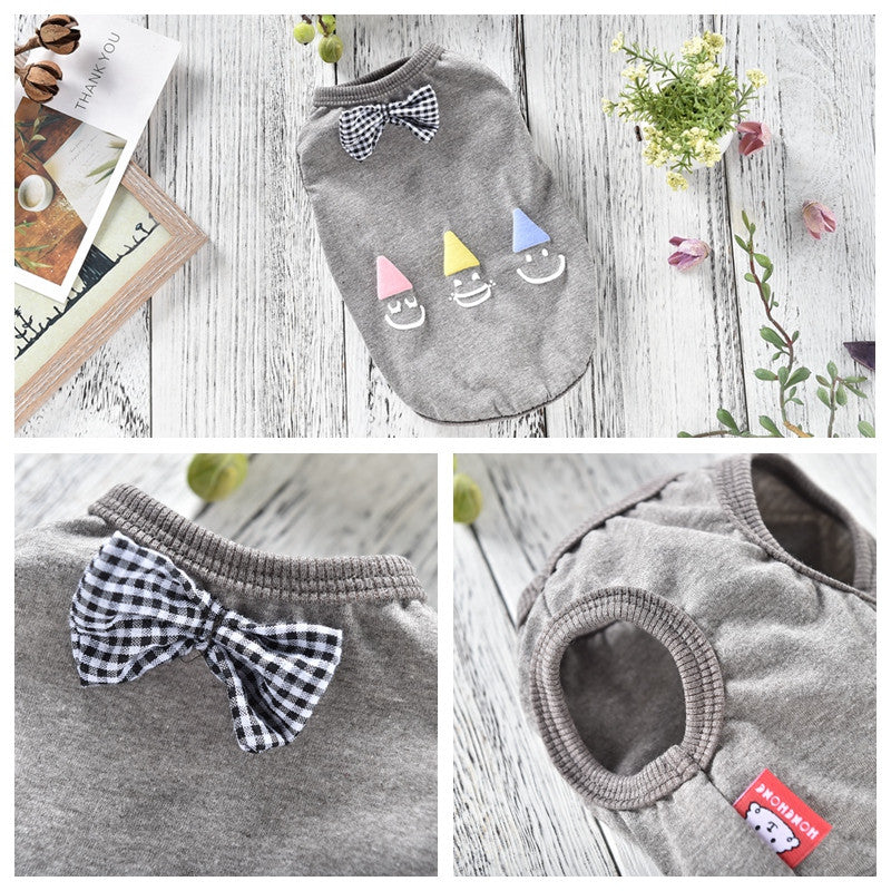 KFX-6286525 Summer Cotton Pet T-Shirt Vest with Hat for Dogs, Modern Style and Multiple Sizes